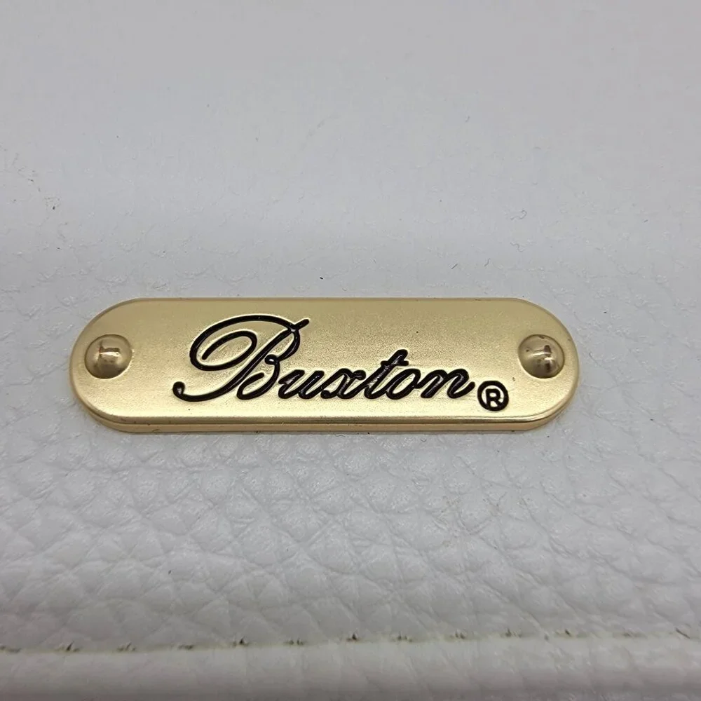 Buxton Wallet White Marbled Faux Leather Trifold Wallet‎
